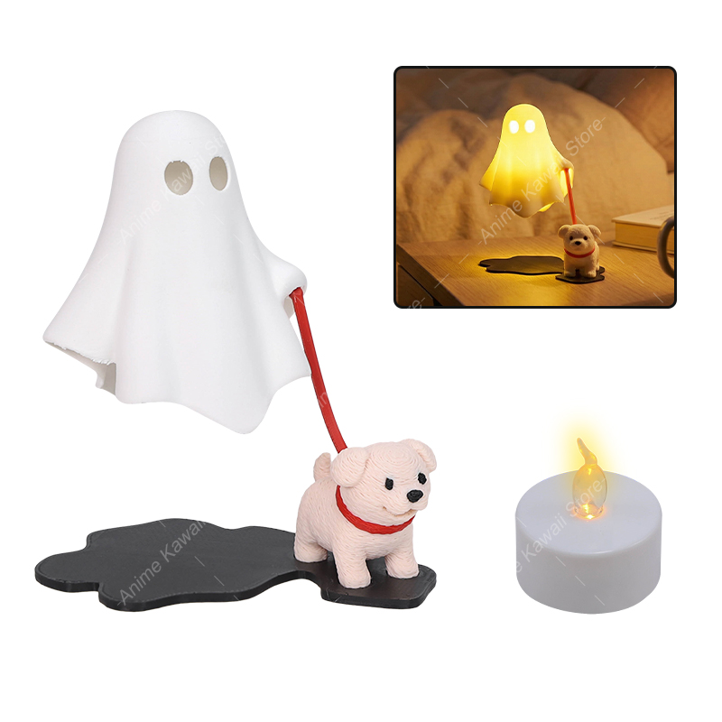 3D Printing Lamp - Statuetta Fantasma con Cane Stampata in
